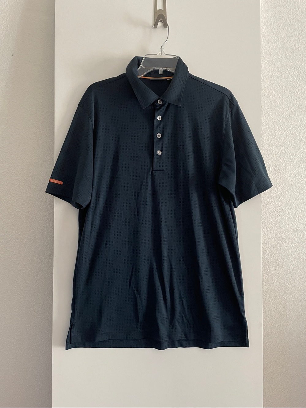 Ashworth Performance Navy Short Sleeve Polo Knit Golf Shirt NWOT